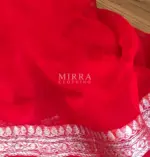 Mint Blue Pure Khaddi Banarasi Silk Saree in Chiffon woven in Silver Zari - Image 6