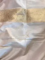Off white Banarasi Silk Saree with Gold Zari Weaves - Image 7