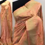Peach Banarasi Silk Saree with Gold Zari Weaves