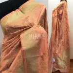 Peach Banarasi Silk Saree with Gold Zari Weaves - Image 3