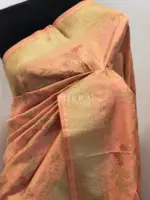 Peach Banarasi Silk Saree with Gold Zari Weaves - Image 4