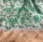 White Banarasi Silk Saree with Gold Zari Weaves - Image 6
