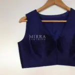 Royal Blue Sleeveless Raw Silk Blouse