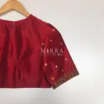 Maroon Raw Silk Hand Embroidered Blouse - Image 4