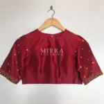 Maroon Raw Silk Hand Embroidered Blouse - Image 3