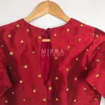 Maroon Raw Silk Hand Embroidered Blouse - Image 2