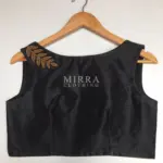 Black Raw Silk Blouse with Hand Embroidery - Image 2