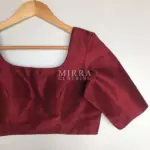 Maroon Raw Silk Blouse - Image 6