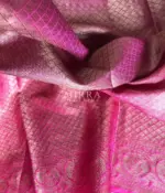 Grey Chanderi Silk Saree with Antique Gold Zari Weaves - Image 10