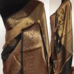 Gold Kora Silk Saree with Gold Zari Weaves - Image 2