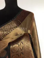 Gold Kora Silk Saree with Gold Zari Weaves - Image 4