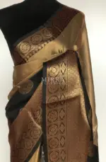 Gold Kora Silk Saree with Gold Zari Weaves - Image 3