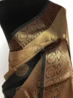 Gold Kora Silk Saree with Gold Zari Weaves - Image 6