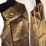 Gold Kora Silk Saree with Gold Zari Weaves - Image 2