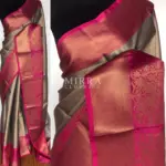 Grey Kora Silk Saree with Gold Zari Weaves
