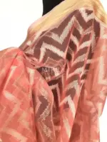 Peach Kora Silk Saree with Zari Weaves - Image 5