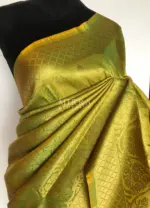 Lime Green Banarasi Silk Saree with gold zari weaves - Image 4