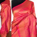Taffy Pink Banarasi Silk Saree with gold zari weaves