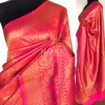 Taffy Pink Banarasi Silk Saree with gold zari weaves - Image 2