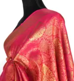 Taffy Pink Banarasi Silk Saree with gold zari weaves - Image 4