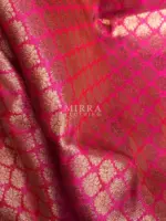 Taffy Pink Banarasi Silk Saree with gold zari weaves - Image 6