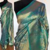 Blue Banarasi Silk Saree with gold zari body weaves