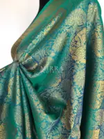 Blue Banarasi Silk Saree with gold zari body weaves - Image 4