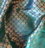 Blue Banarasi Silk Saree with gold zari body weaves - Image 5