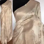 Cream Banarasi Silk Saree with Gold Zari Weaves