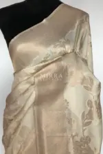 Cream Banarasi Silk Saree with Gold Zari Weaves - Image 3