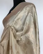 Cream Banarasi Silk Saree with Gold Zari Weaves - Image 6
