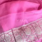 Pastel Yellow Banarasi Silk Saree in Pure Khaddi Chiffon - Image 9