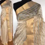 Offwhite Chanderi Silk Saree with Zari Weaves