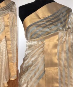 Offwhite Chanderi Silk Saree with Zari Weaves