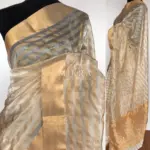 Offwhite Chanderi Silk Saree with Zari Weaves - Image 2