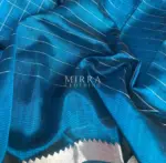 Ocean Blue Mangalagiri Silk Saree with Silver Zari Checks - Image 6