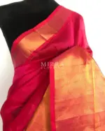 Pink ﻿Pure Handloom Mangalagiri Silk Saree - Image 3