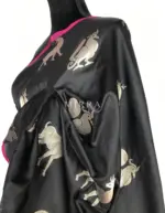 Black Banarasi Silk Saree with Silver Zari Motifs - Image 5