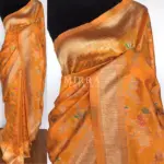 Mustard Banarasi Silk Saree with Gold Zari Weaves
