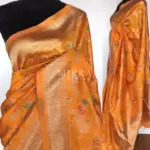Mustard Banarasi Silk Saree with Gold Zari Weaves - Image 2