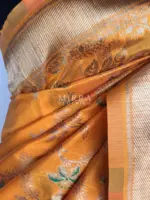 Mustard Banarasi Silk Saree with Gold Zari Weaves - Image 5