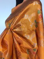 Mustard Banarasi Silk Saree with Gold Zari Weaves - Image 6