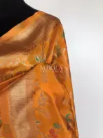 Mustard Banarasi Silk Saree with Gold Zari Weaves - Image 4