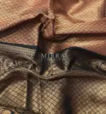 Brick Red Kora Silk Saree with Gold Zari Weaves - Image 7