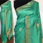 Mint Green Banarasi Silk Saree with Gold and Silver Zari Weaves