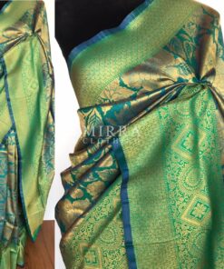 Blue Banarasi Silk Saree with Antique Zari Weaves