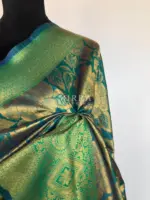 Blue Banarasi Silk Saree with Antique Zari Weaves - Image 4