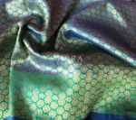 Blue Banarasi Silk Saree with Antique Zari Weaves - Image 8