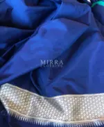 Navyblue Katan Silk Saree with Gold Zari Weaves - Image 6
