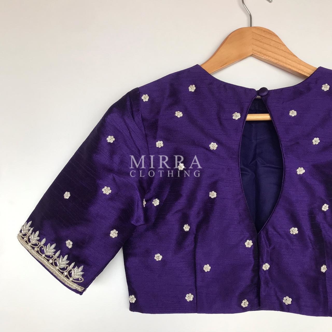 Saree Purple Saree Silk Saree Stitched Blouse Designer - Etsy